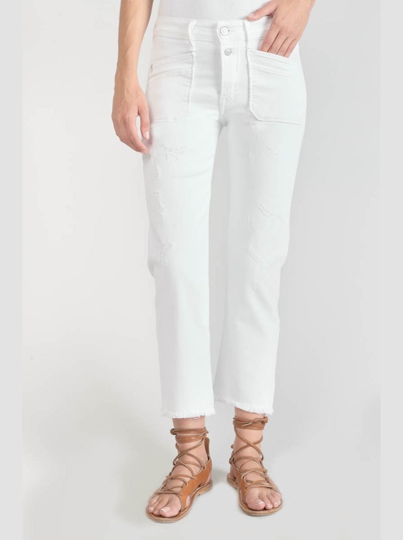 Jeans pricilia regular droit 7/8ème 'Le Temps Des Cerises' Blanc - Kiabi