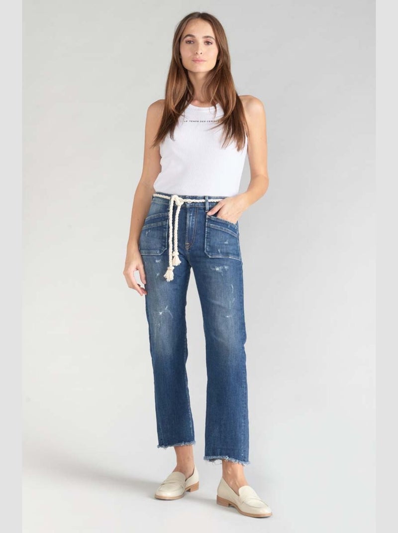 Jeans pricilia regular droit 7/8ème 'Le Temps Des Cerises' Bleu - Kiabi