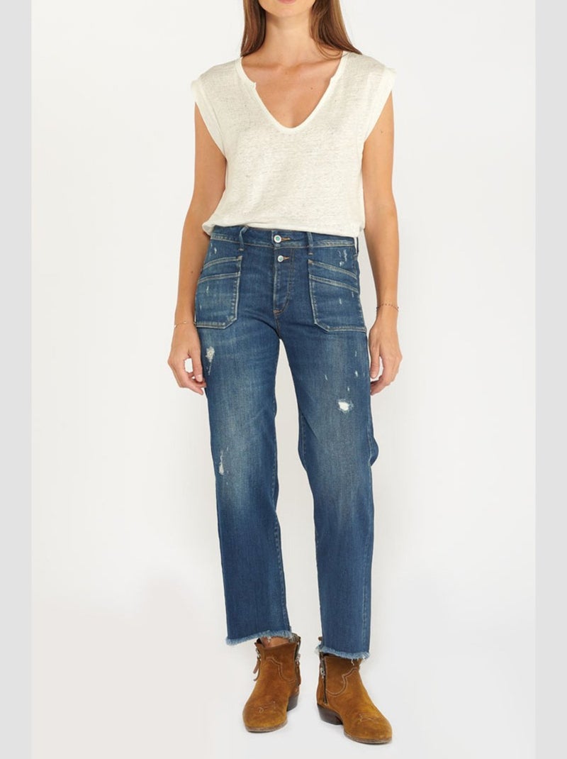Jeans pricilia regular droit 7/8ème 'Le Temps Des Cerises' Bleu - Kiabi