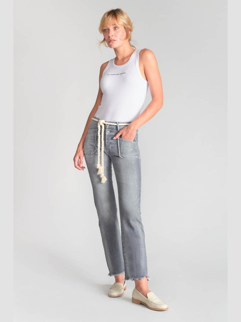 Jeans pricilia regular droit 7/8ème 'Le Temps Des Cerises' Gris - Kiabi