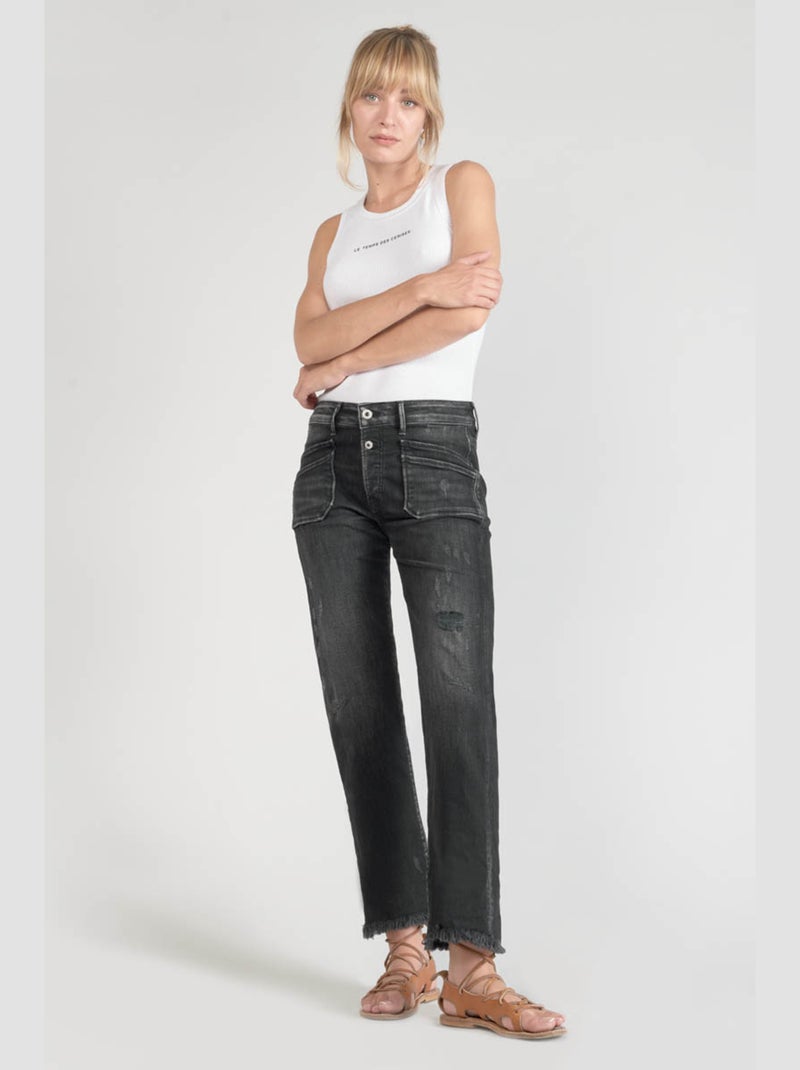 Jeans pricilia regular droit 7/8ème 'Le Temps Des Cerises' Noir - Kiabi