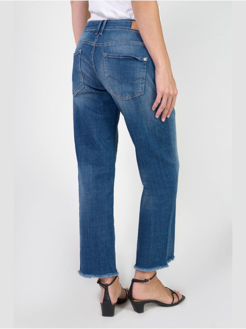 Jeans PRISKA droite 7/8ème 'Le Temps Des Cerises' Bleu - Kiabi