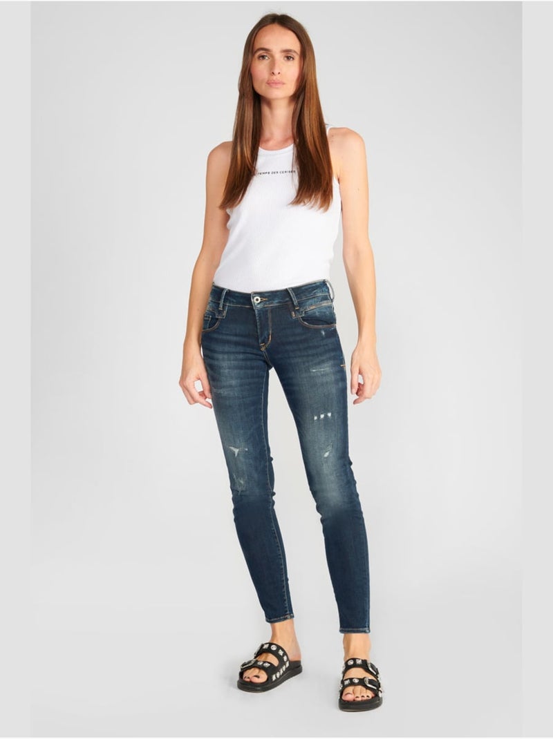 Jeans PULP push-up slim 7/8ème 'Le Temps Des Cerises' Bleu - Kiabi