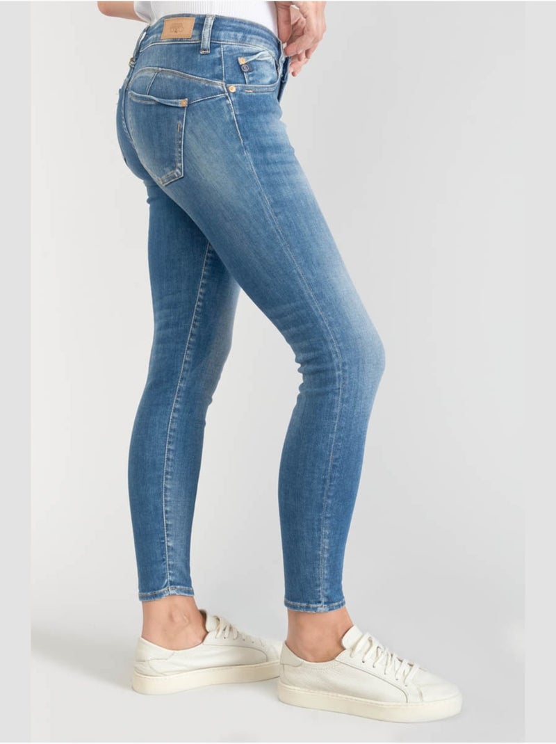 Jeans pulp push-up slim 7/8ème 'le temps des cerises' Bleu - Kiabi