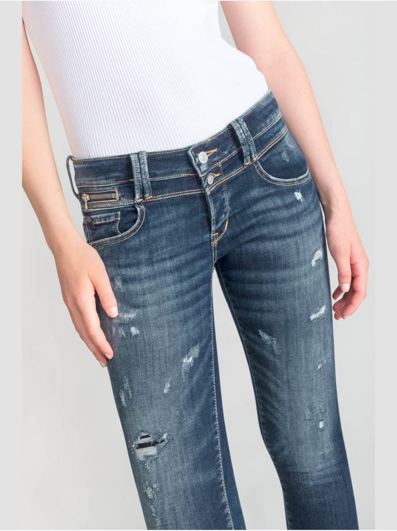 Jeans pulp push-up slim 7/8ème 'le temps des cerises' Bleu - Kiabi