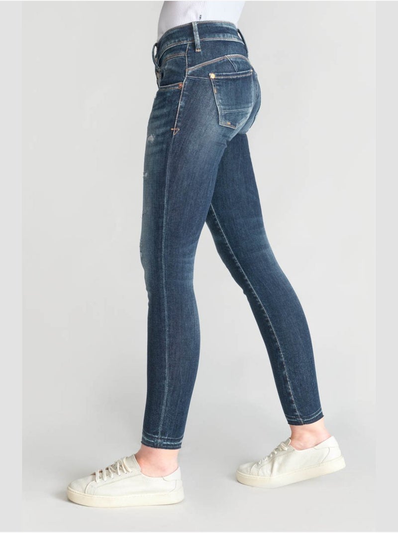 Jeans pulp push-up slim 7/8ème 'le temps des cerises' Bleu - Kiabi