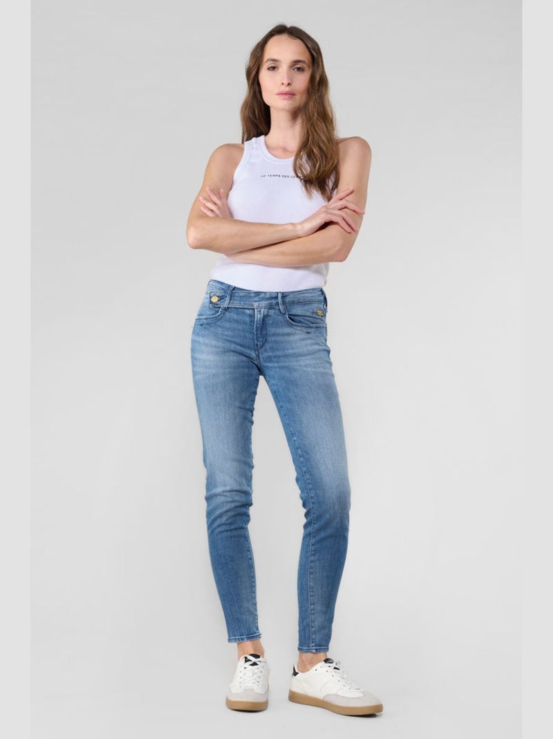 Jeans PULP push-up slim 7/8ème 'Le Temps Des Cerises' Bleu - Kiabi