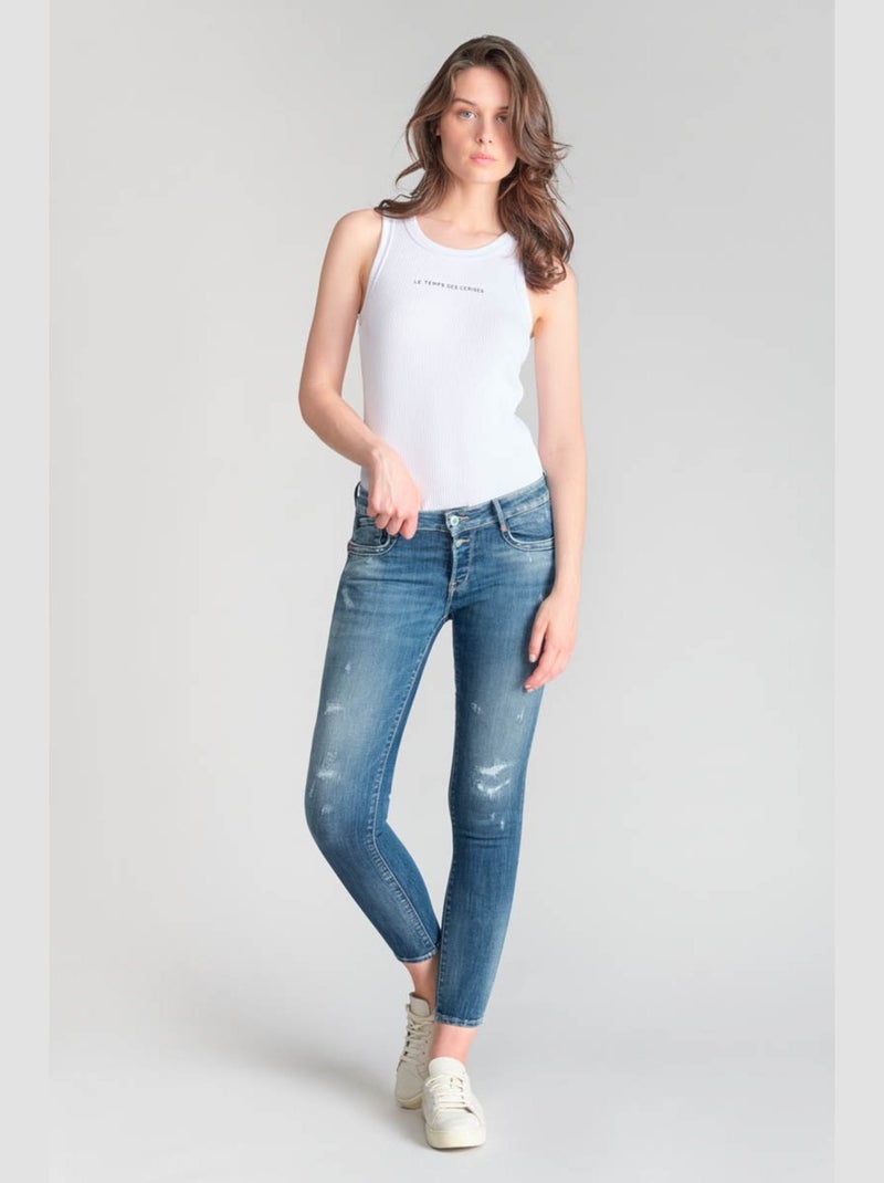 Jeans PULP push-up slim 7/8ème 'Le Temps Des Cerises' Bleu - Kiabi