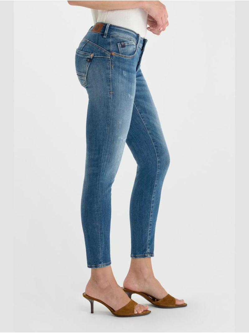 Jeans PULP push-up slim 7/8ème 'Le Temps Des Cerises' Bleu - Kiabi