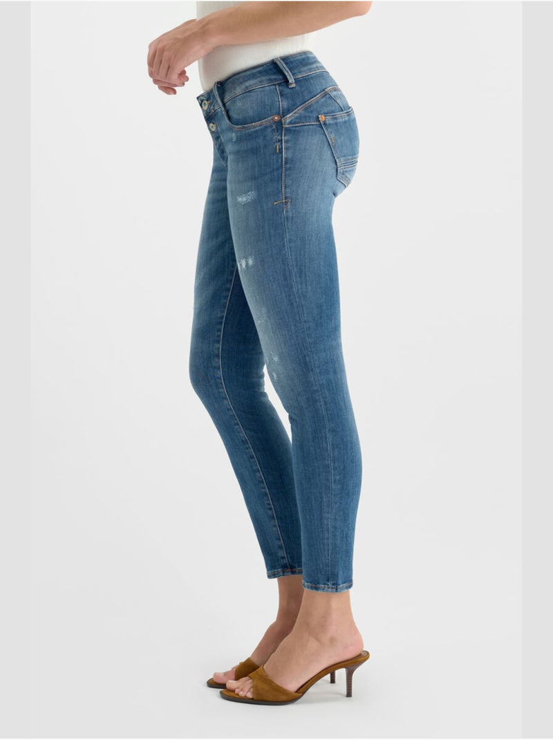 Jeans PULP push-up slim 7/8ème 'Le Temps Des Cerises' Bleu - Kiabi