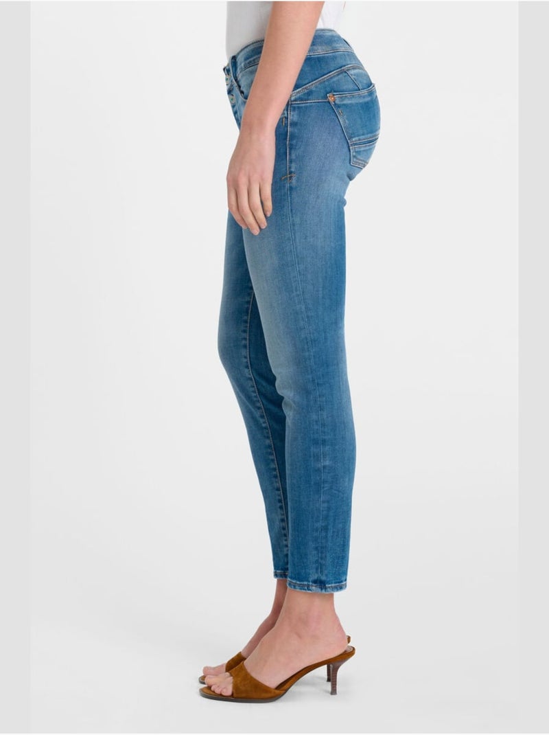 Jeans PULP push-up slim 7/8ème 'Le Temps Des Cerises' Bleu - Kiabi