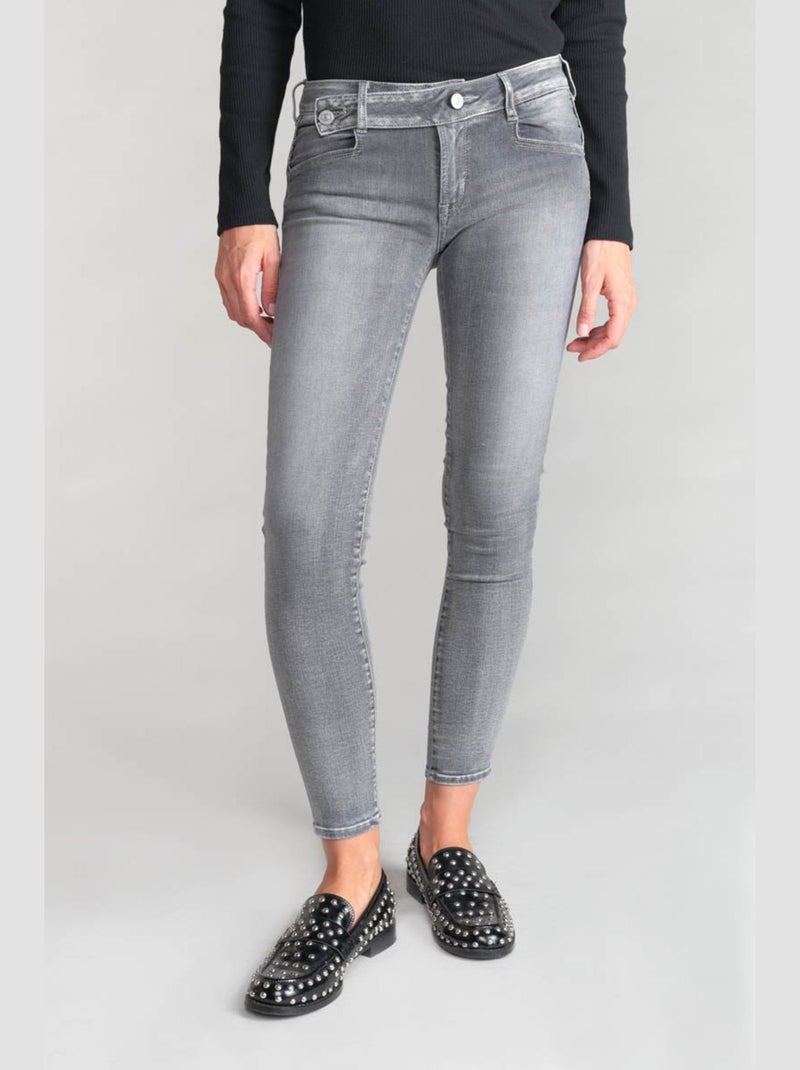 Jeans PULP push-up slim 7/8ème 'Le Temps Des Cerises' Gris - Kiabi