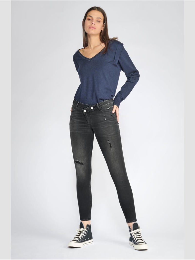 Jeans pulp push-up slim 7/8ème 'le temps des cerises' Noir - Kiabi