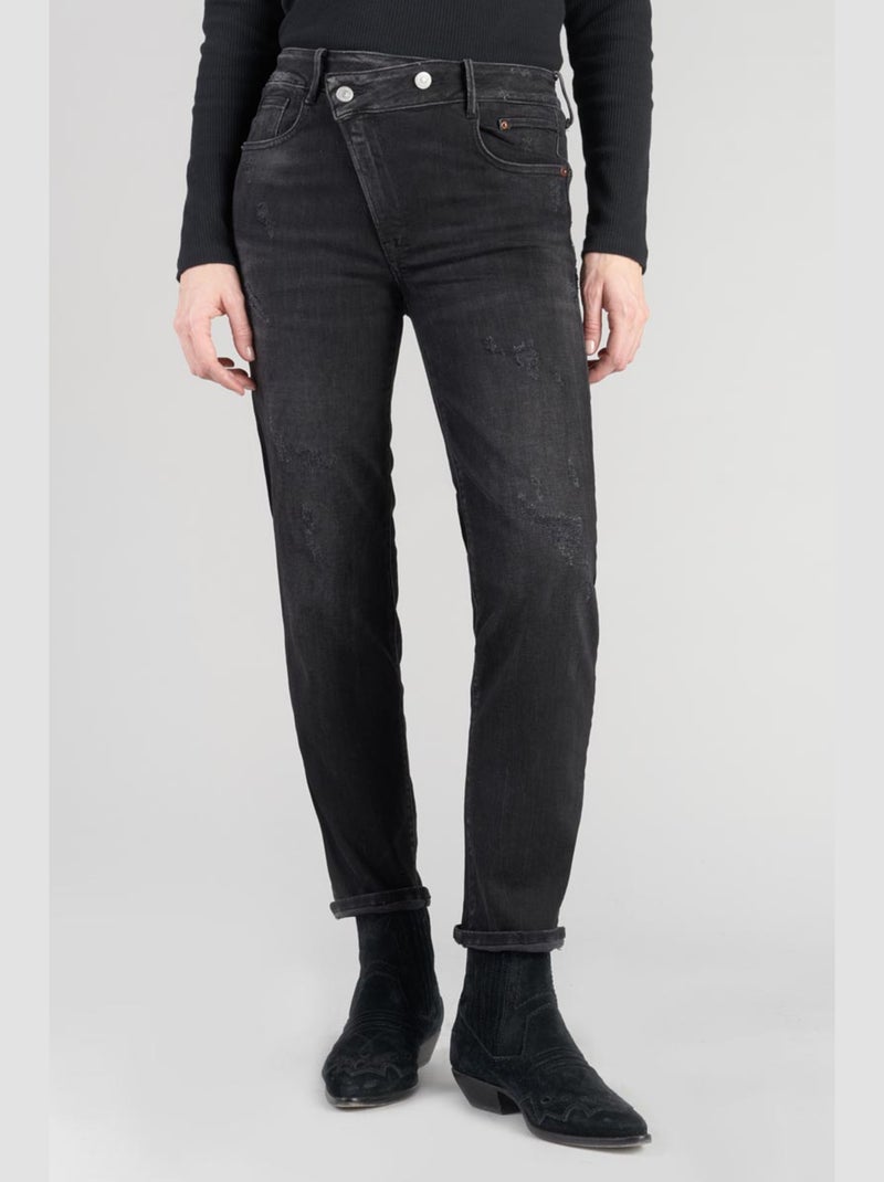 Jeans pulp regular taille haute 7/8ème regular droit 7/8ème 'Le Temps Des Cerises' Noir - Kiabi