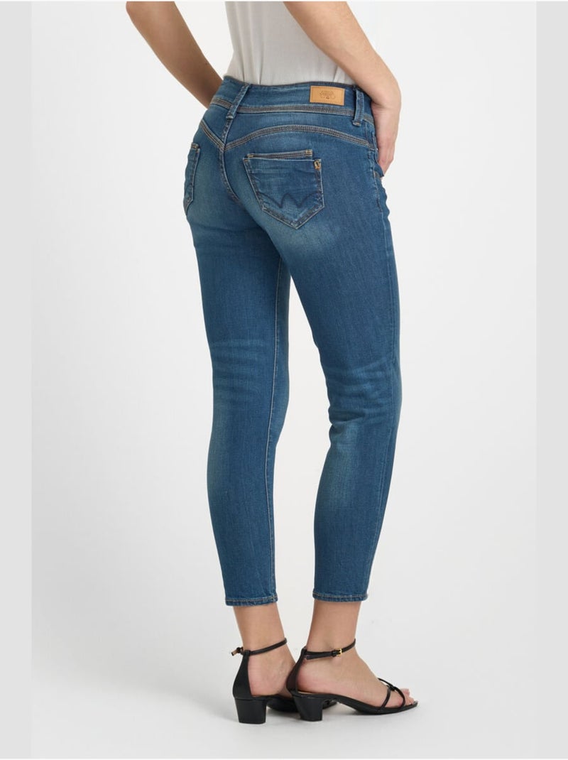 Jeans pulp skinny  7/8ème 'Le Temps Des Cerises' Bleu - Kiabi