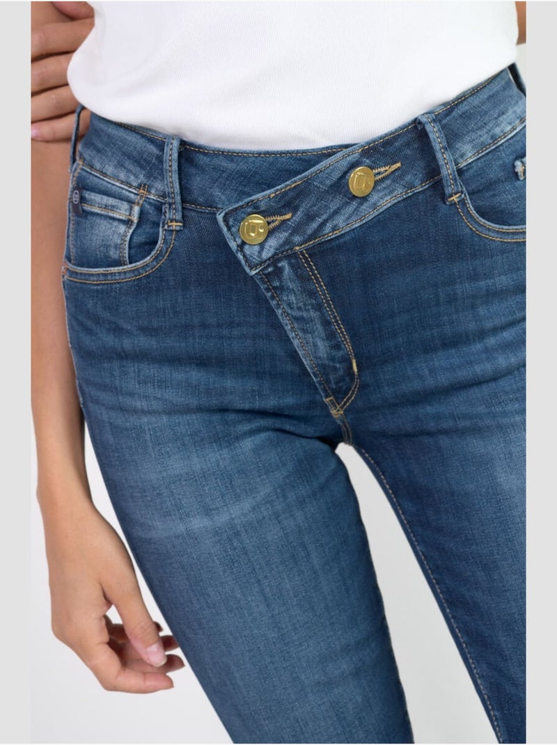 Jeans PULP taille haute push-up droite 7/8ème 'Le Temps Des Cerises' Bleu - Kiabi
