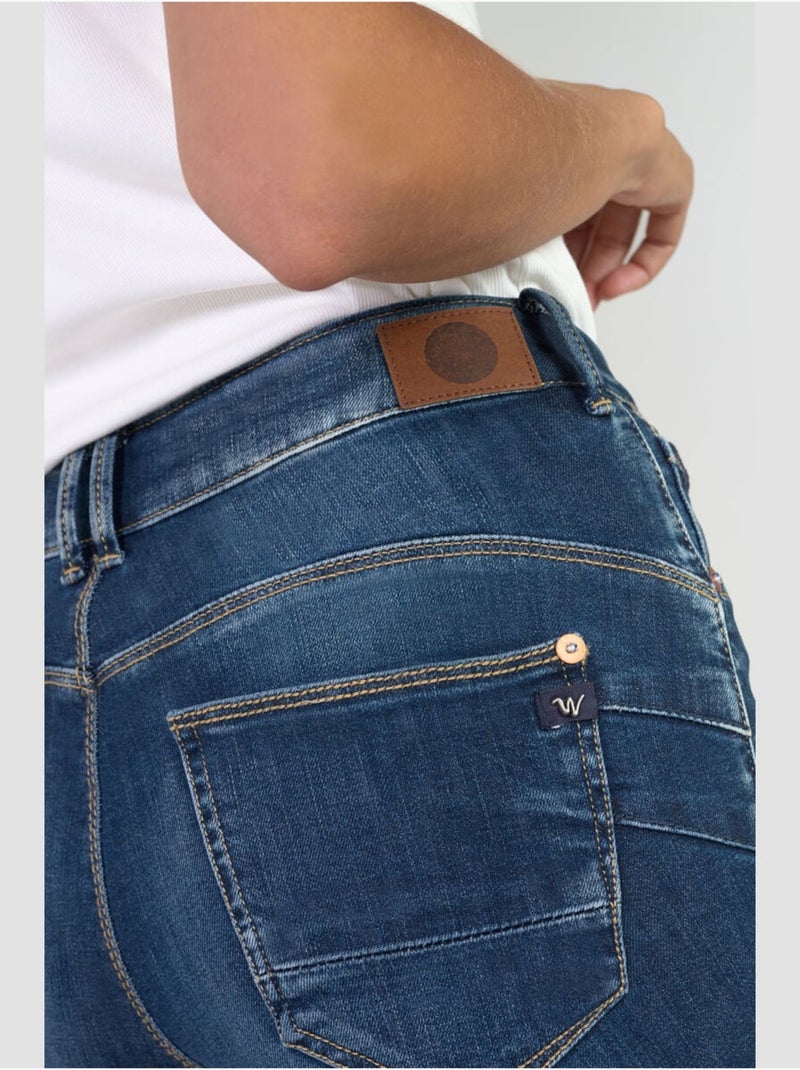 Jeans PULP taille haute push-up droite 7/8ème 'Le Temps Des Cerises' Bleu - Kiabi