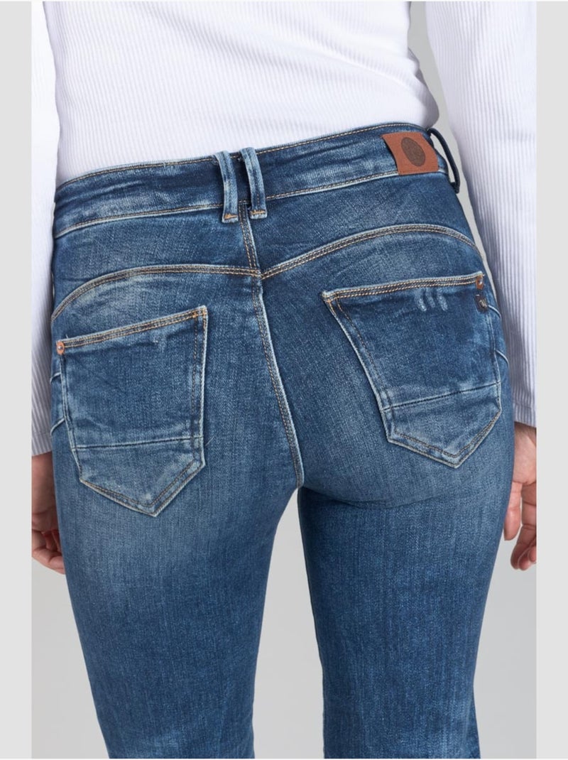 Jeans PULP taille haute push-up droite 7/8ème 'Le Temps Des Cerises' Bleu - Kiabi