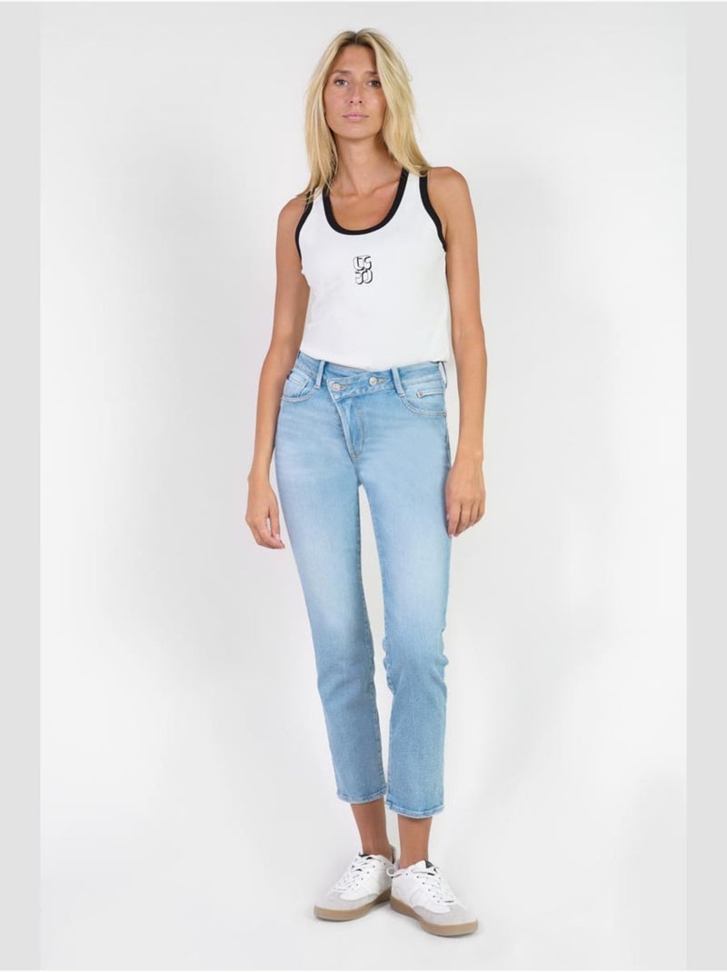 Jeans PULP taille haute push-up droite 7/8ème 'Le Temps Des Cerises' Bleu - Kiabi