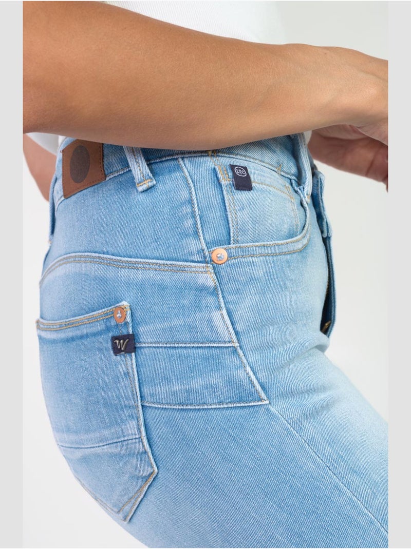 Jeans PULP taille haute push-up droite 7/8ème 'Le Temps Des Cerises' Bleu - Kiabi