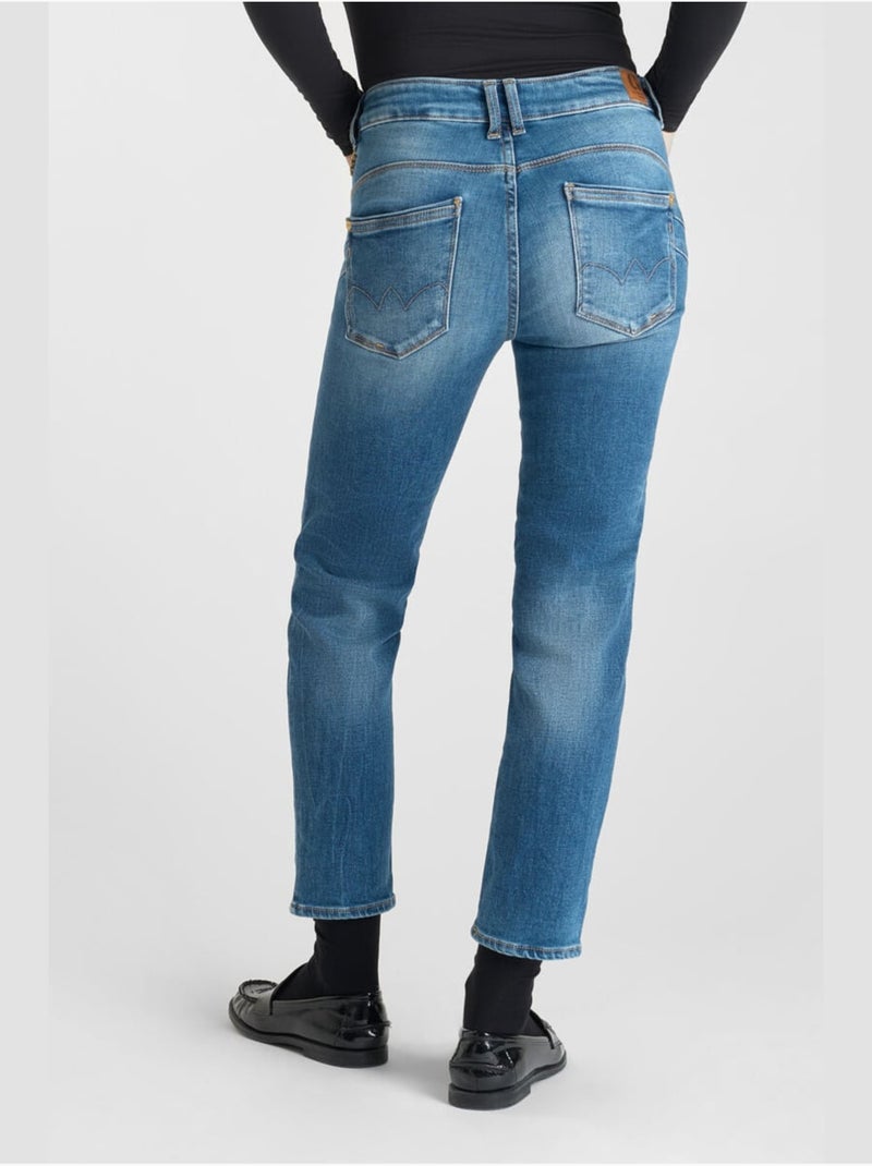 Jeans PULP taille haute push-up droite 7/8ème 'Le Temps Des Cerises' Bleu - Kiabi