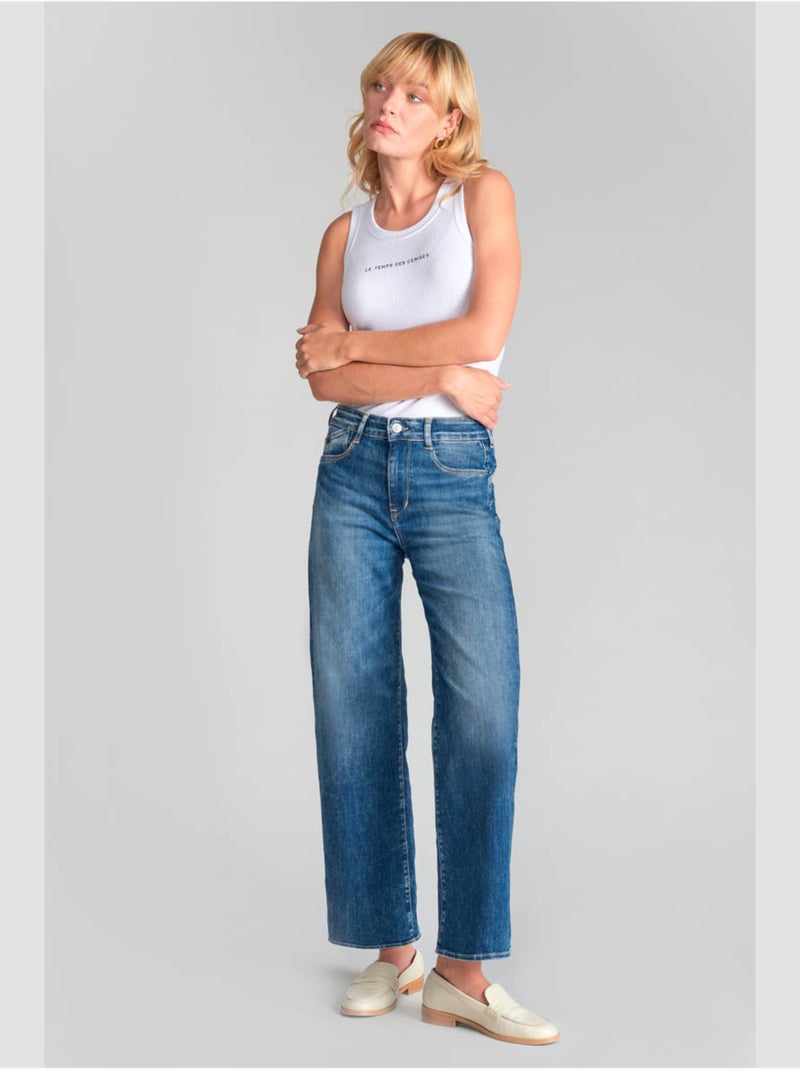 Jeans PULP taille haute push-up loose large 7/8ème 'Le Temps Des Cerises' Bleu - Kiabi