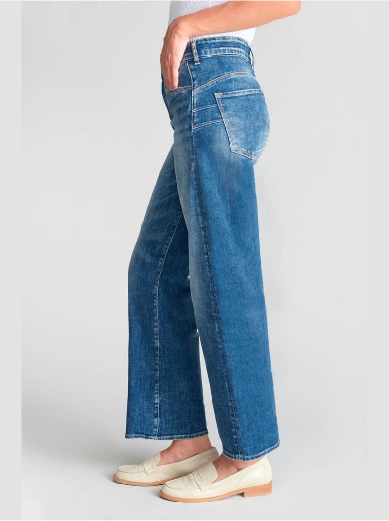 Jeans PULP taille haute push-up loose large 7/8ème 'Le Temps Des Cerises' Bleu - Kiabi