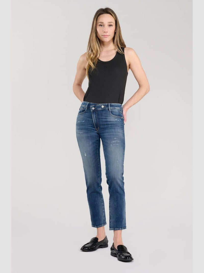 Jeans PULP taille haute push-up regular droit 7/8ème 'Le Temps Des Cerises' Bleu - Kiabi