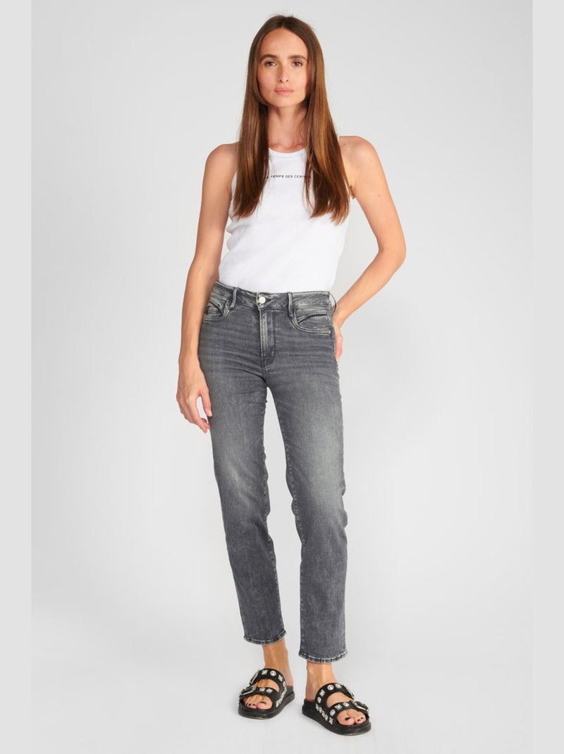 Jeans PULP taille haute push-up regular droit 7/8ème 'Le Temps Des Cerises' Gris - Kiabi