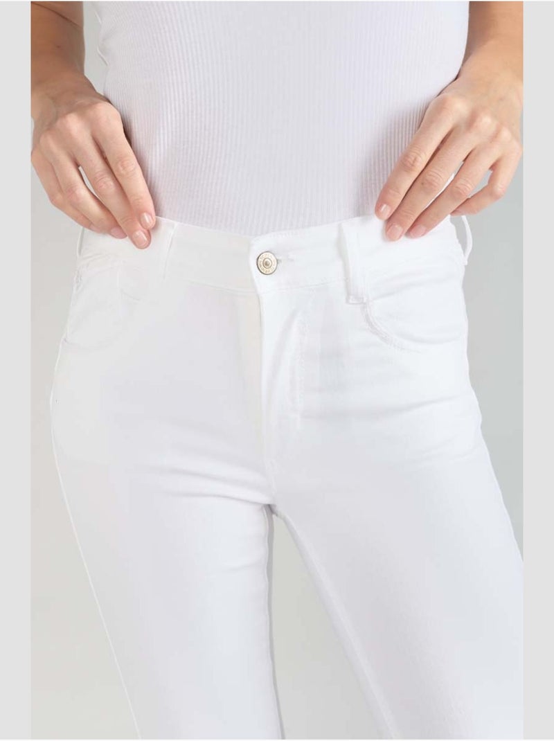 Jeans pulp taille haute push-up slim 7/8ème 'le temps des cerises' Blanc - Kiabi