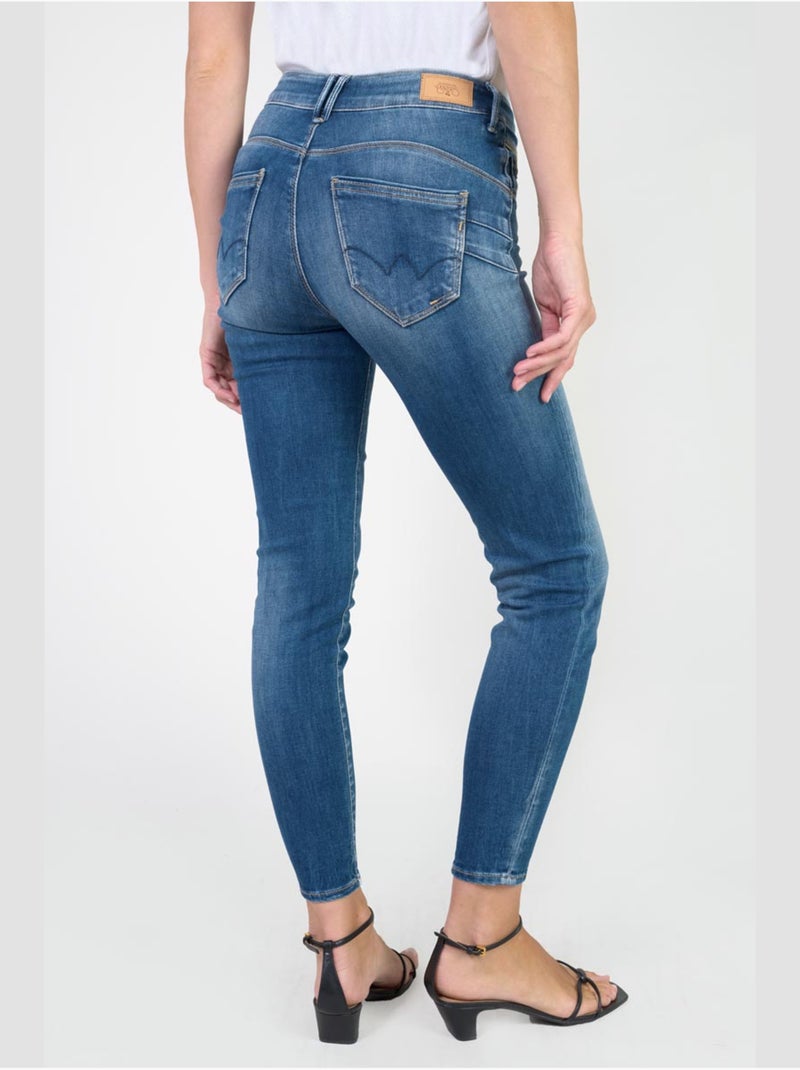 Jeans PULP taille haute push-up slim 7/8ème 'Le Temps Des Cerises' Bleu - Kiabi
