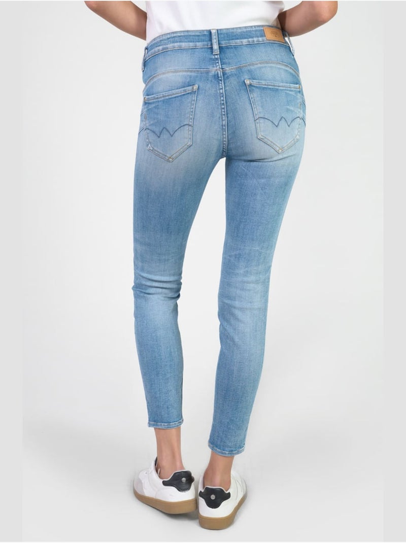 Jeans PULP taille haute push-up slim 7/8ème 'Le Temps Des Cerises' Bleu - Kiabi