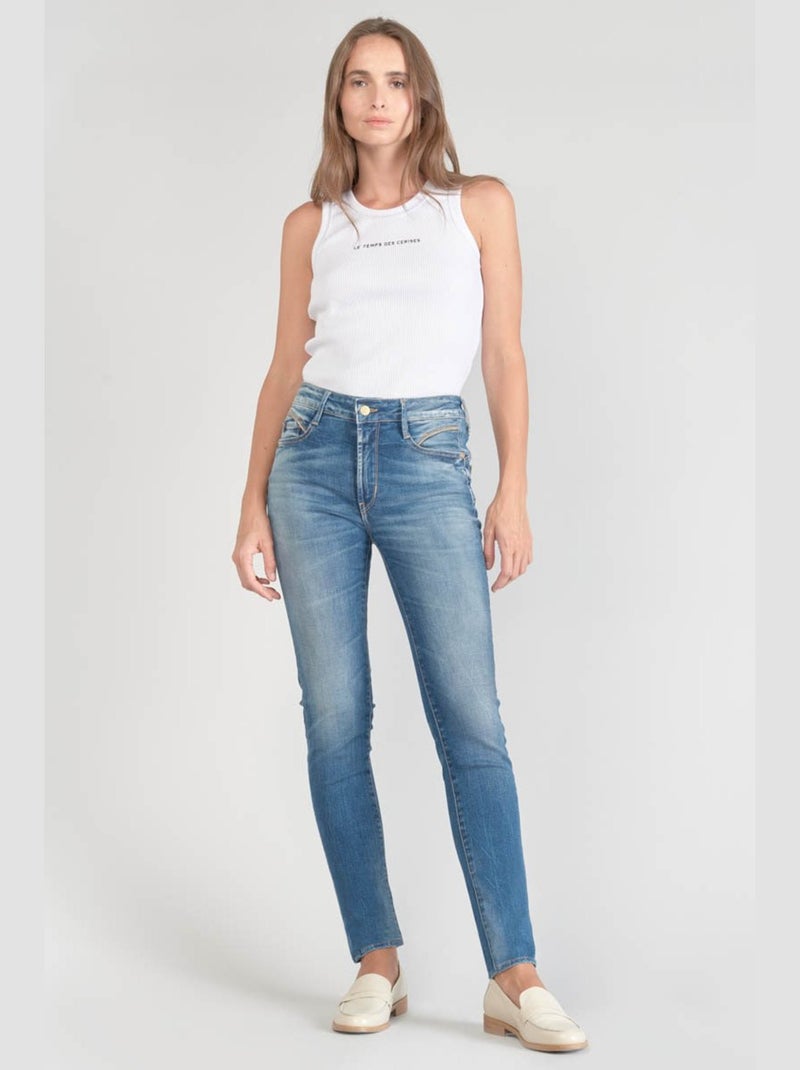 Jeans PULP taille haute push-up slim 7/8ème 'Le Temps Des Cerises' Bleu - Kiabi