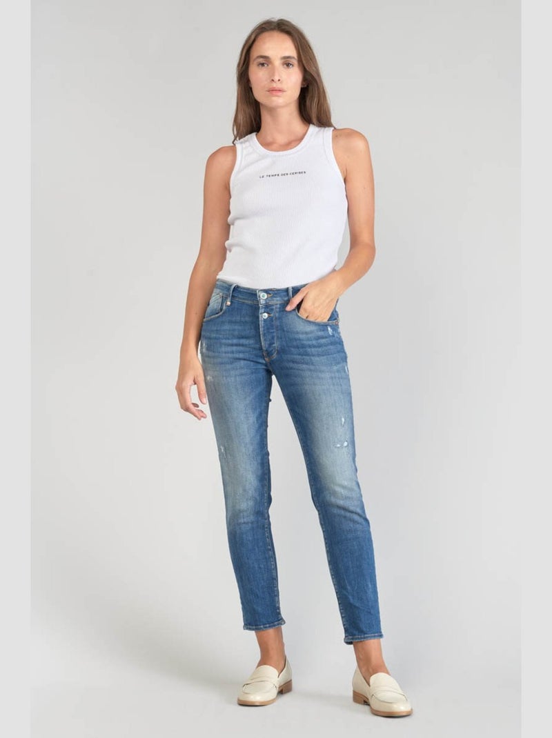 Jeans PULP taille haute push-up slim 7/8ème 'Le Temps Des Cerises' Bleu - Kiabi
