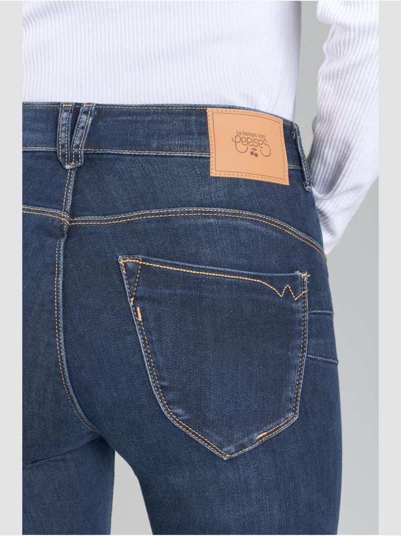 Jeans PULP taille haute push-up slim 7/8ème 'Le Temps Des Cerises' Bleu - Kiabi