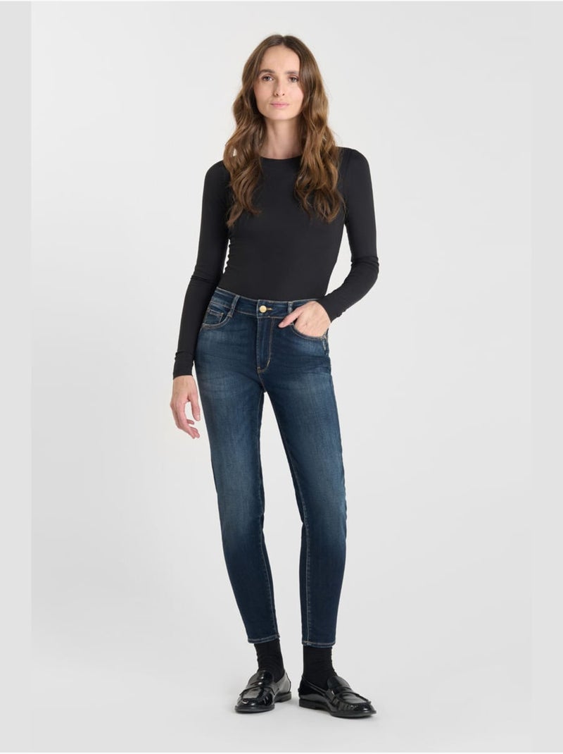 Jeans PULP taille haute push-up slim 7/8ème 'Le Temps Des Cerises' Bleu - Kiabi