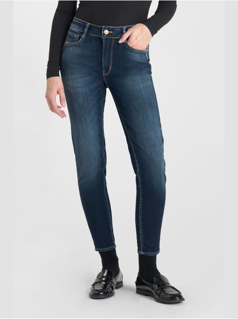 Jeans PULP taille haute push-up slim 7/8ème 'Le Temps Des Cerises' Bleu - Kiabi