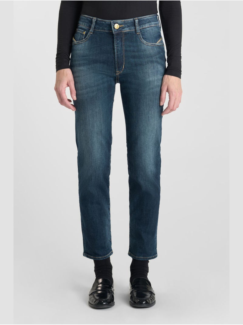 Jeans PULP taille haute push-up slim 7/8ème 'Le Temps Des Cerises' Bleu - Kiabi