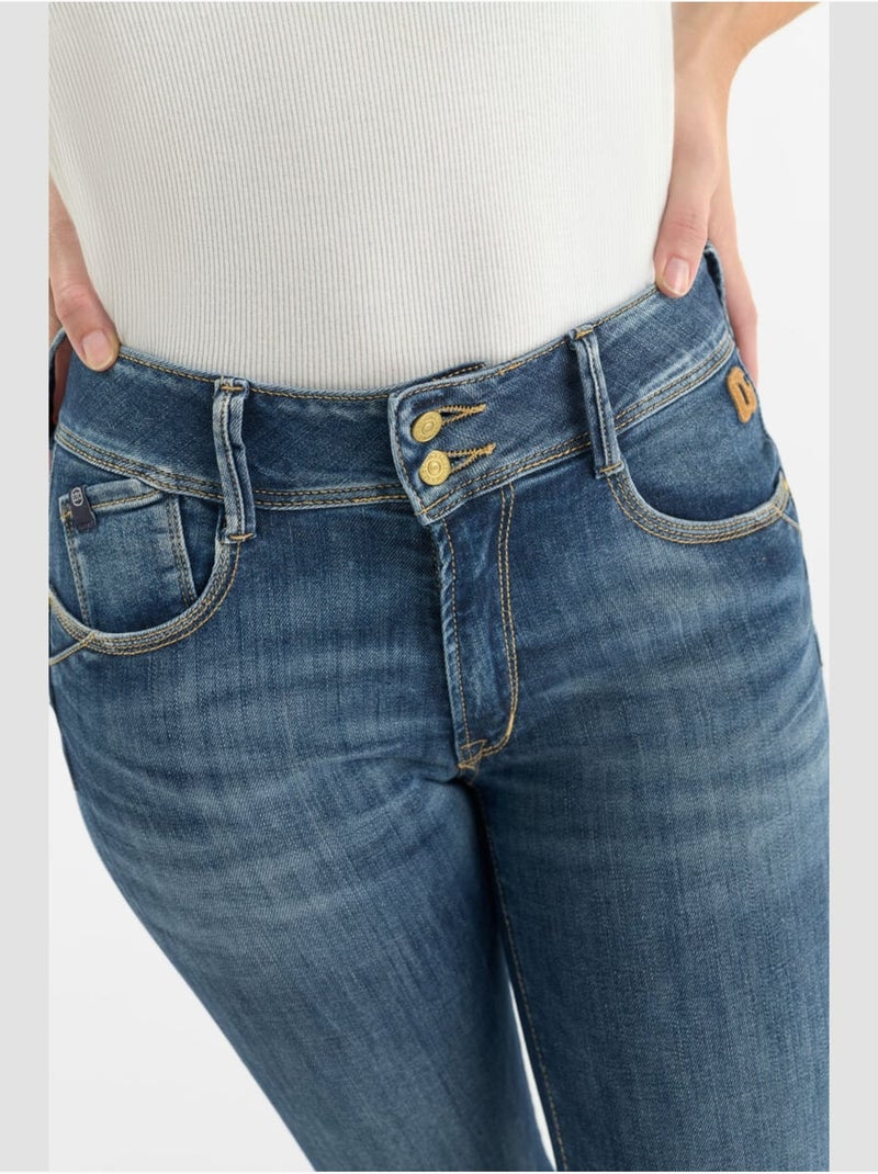 Jeans PULP taille haute push-up slim 7/8ème 'Le Temps Des Cerises' Bleu - Kiabi