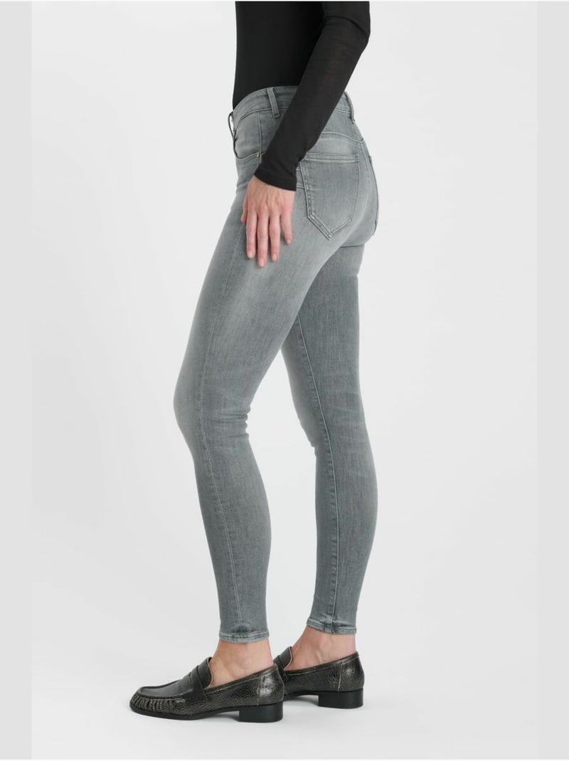Jeans pulp taille haute push-up slim 7/8ème 'le temps des cerises' Gris - Kiabi