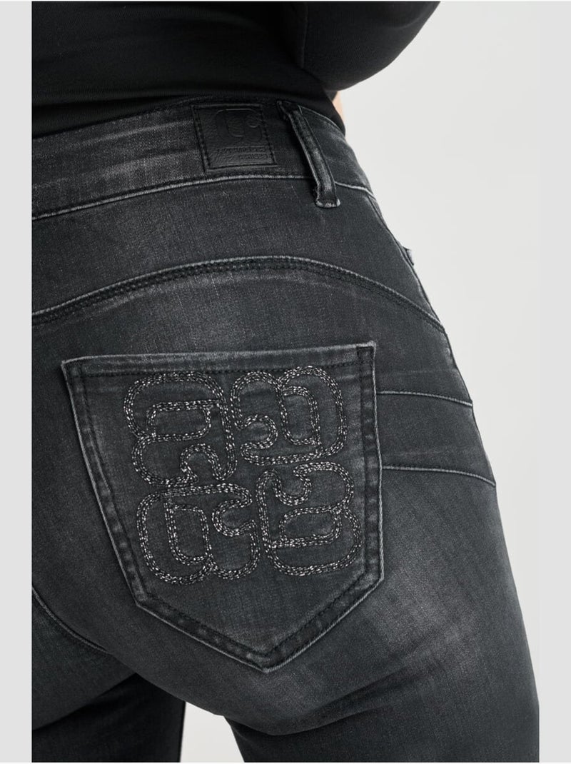 Jeans PULP taille haute push-up slim 7/8ème 'Le Temps Des Cerises' Noir - Kiabi