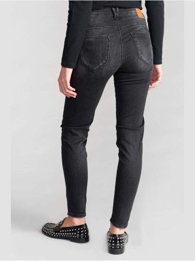 Jeans PULP taille haute push-up slim 7/8ème 'Le Temps Des Cerises' Noir - Kiabi