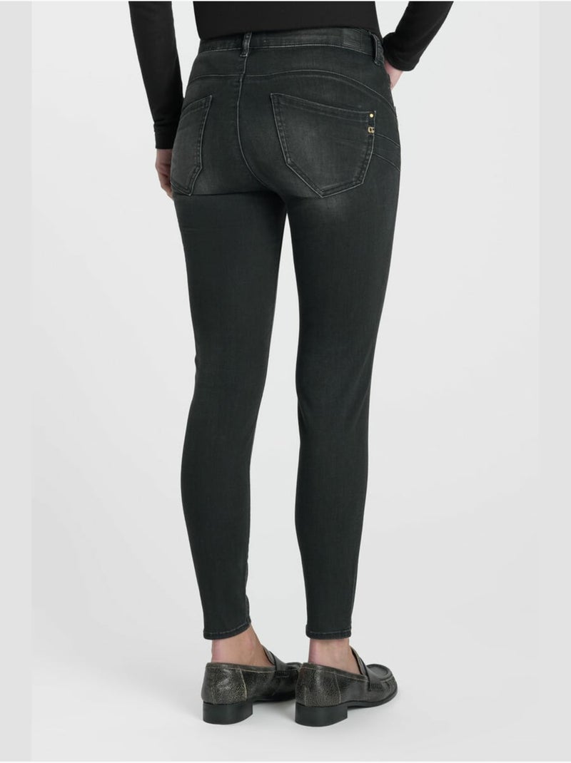 Jeans pulp taille haute push-up slim 7/8ème 'le temps des cerises' Noir - Kiabi