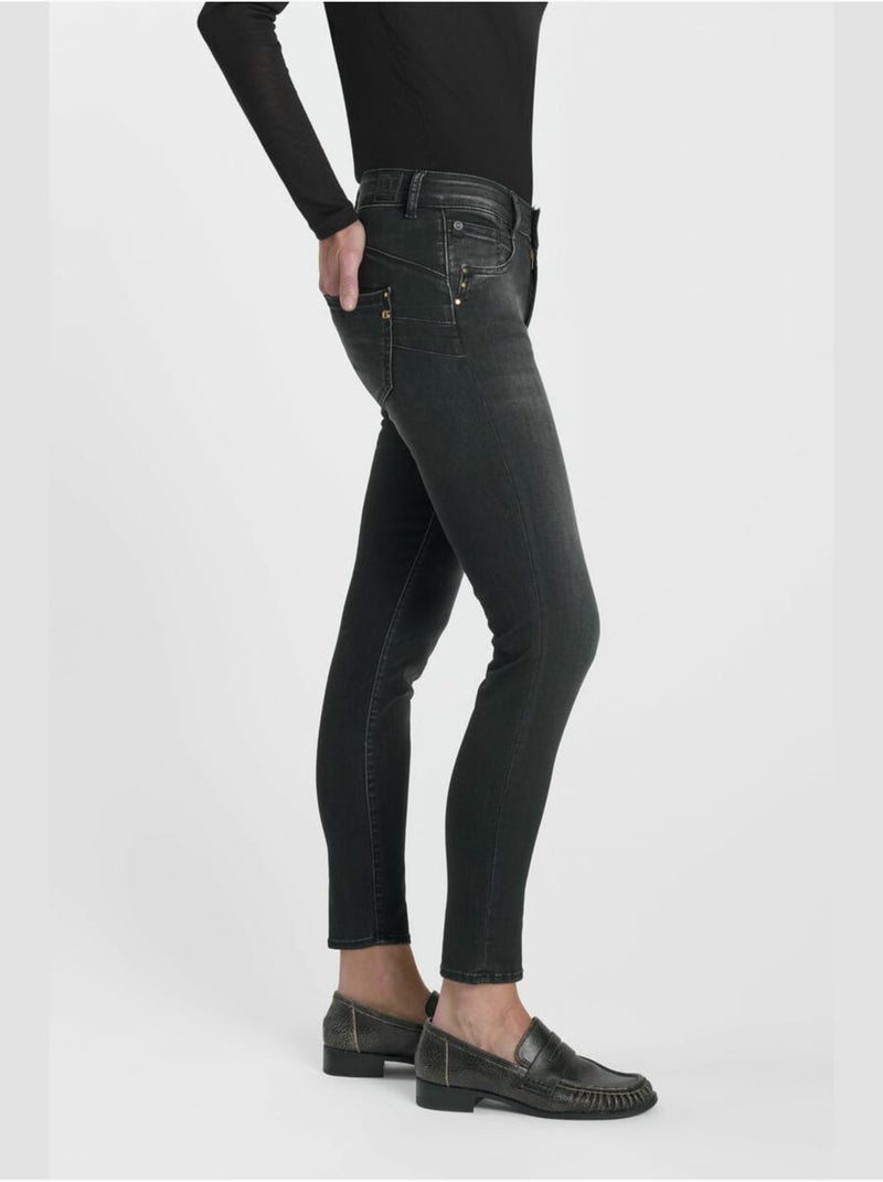 Jeans pulp taille haute push-up slim 7/8ème 'le temps des cerises' Noir - Kiabi