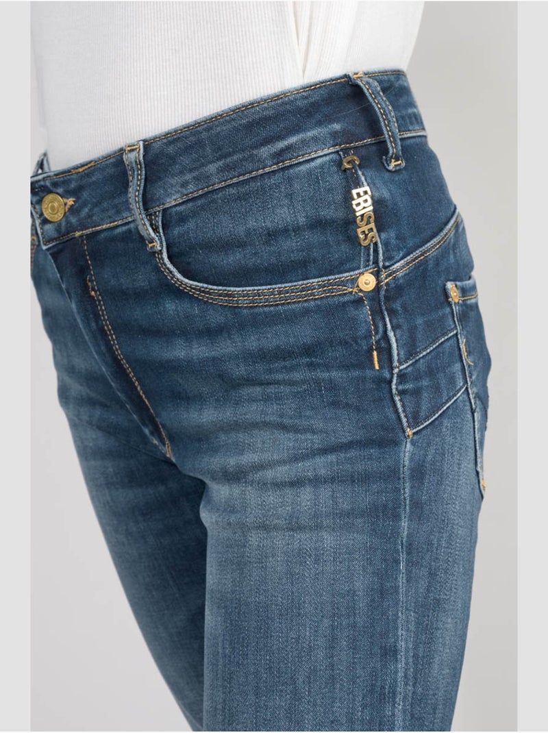 Jeans pulp taille haute push-up slim 'le temps des cerises' Bleu - Kiabi