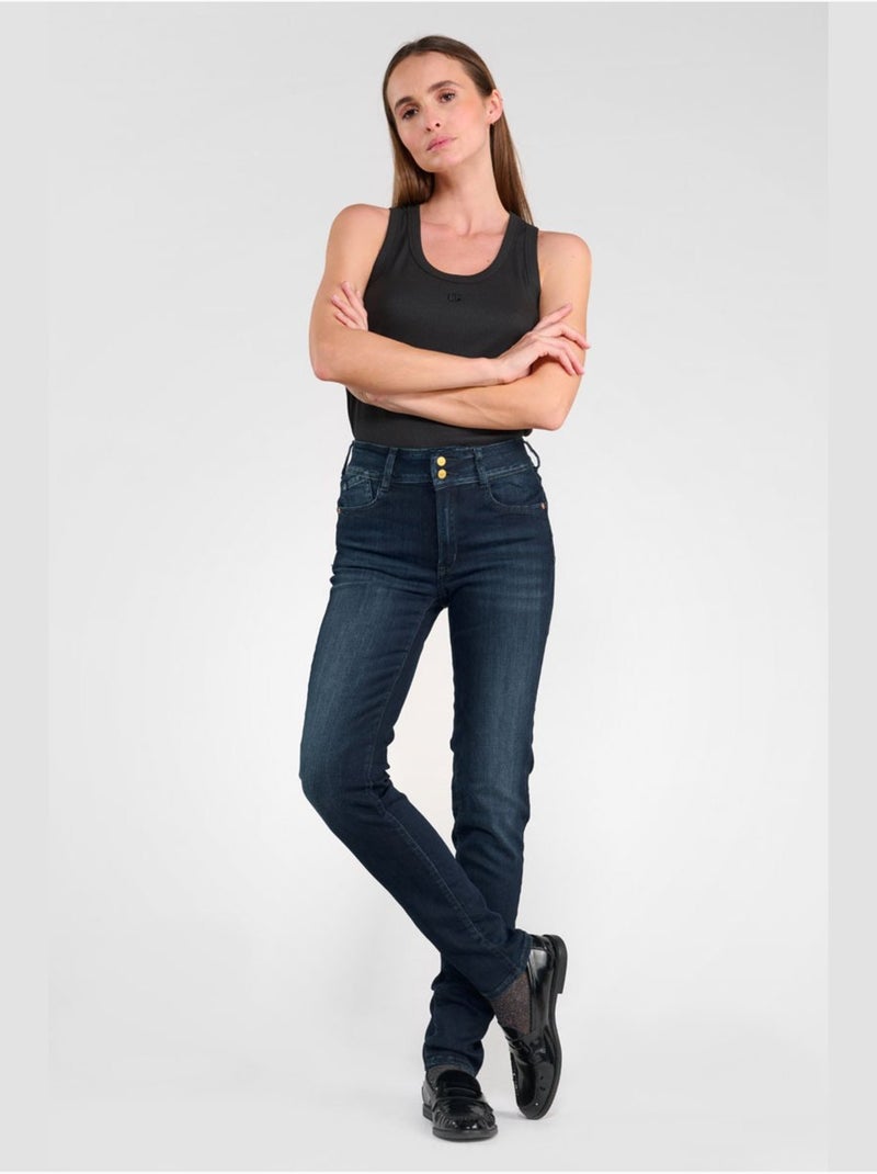Jeans pulp taille haute push-up slim 'le temps des cerises' Bleu - Kiabi