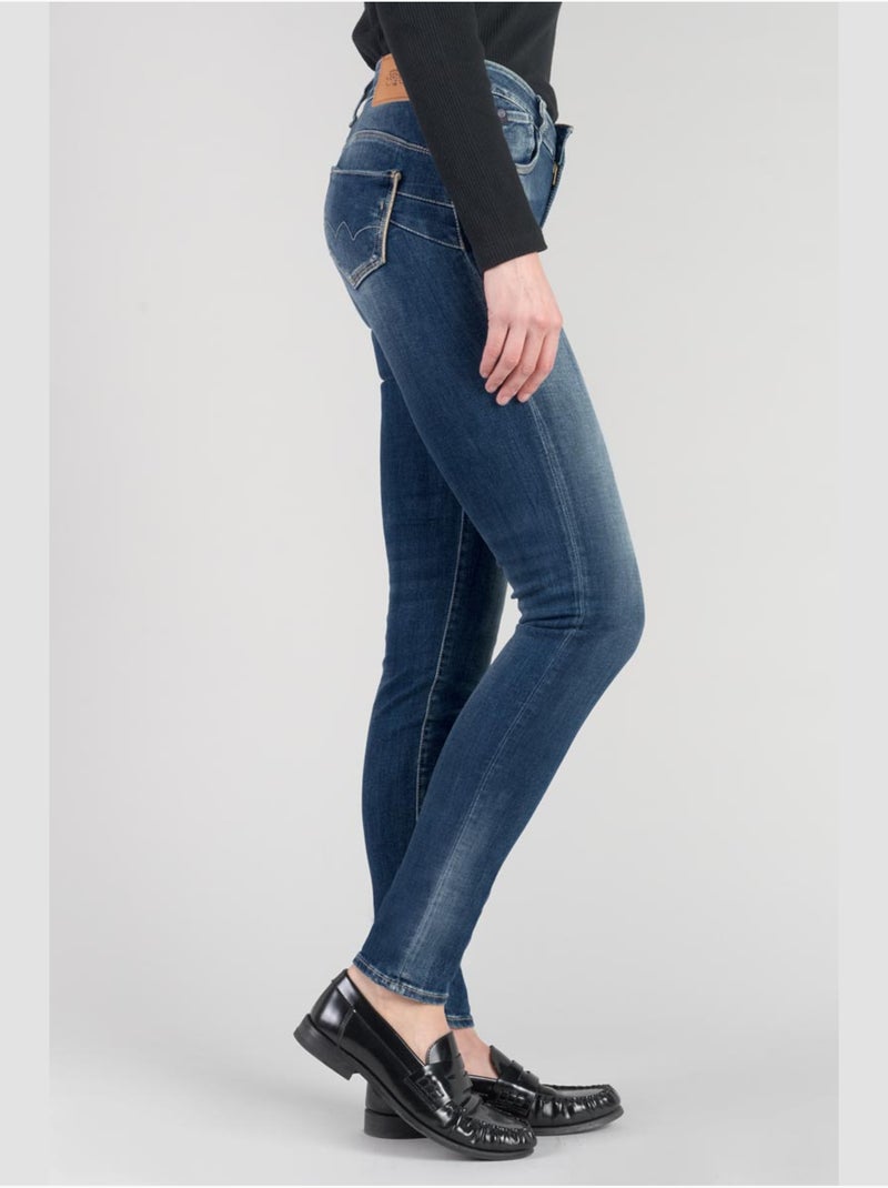 Jeans pulp taille haute push-up slim 'le temps des cerises' Bleu - Kiabi