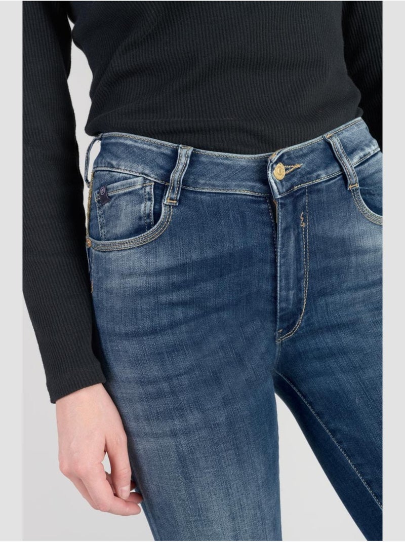 Jeans pulp taille haute push-up slim 'le temps des cerises' Bleu - Kiabi