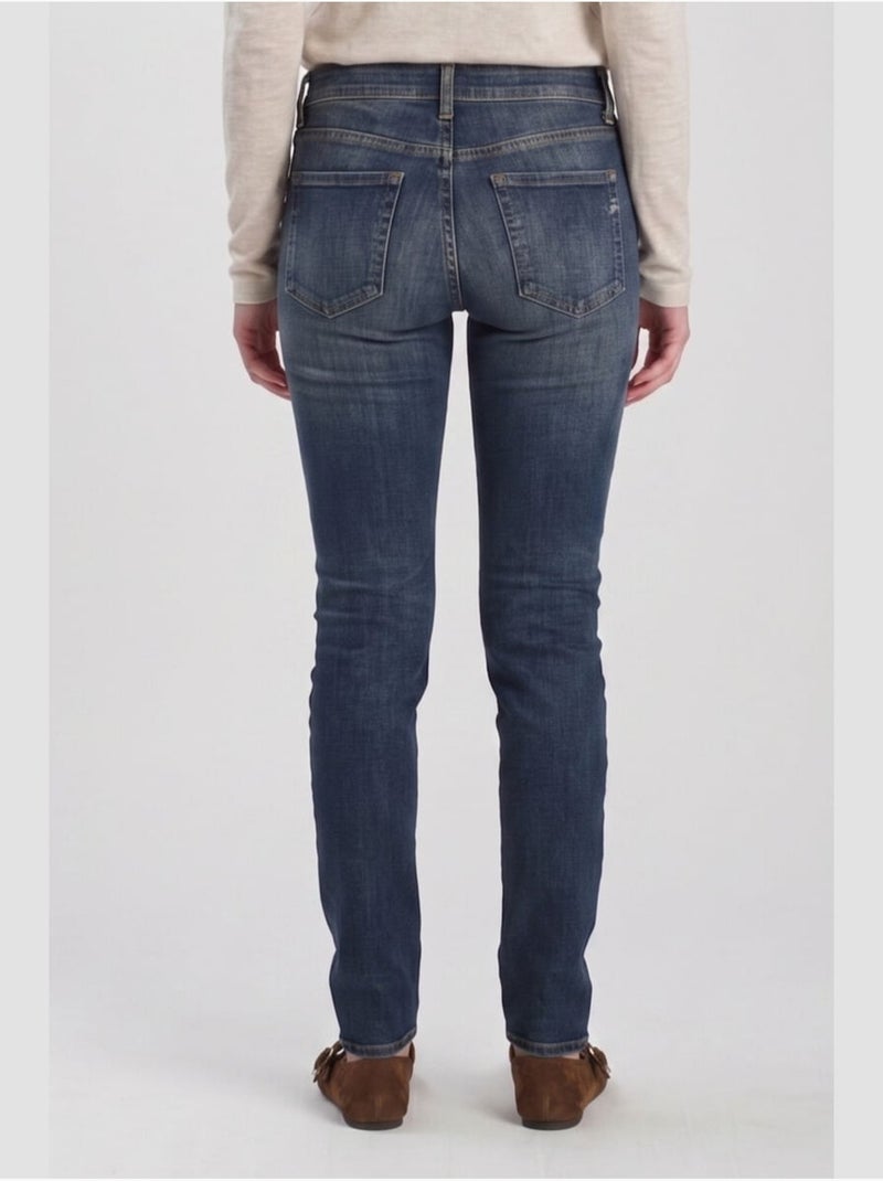Jeans pulp taille haute push-up slim 'le temps des cerises' Bleu - Kiabi