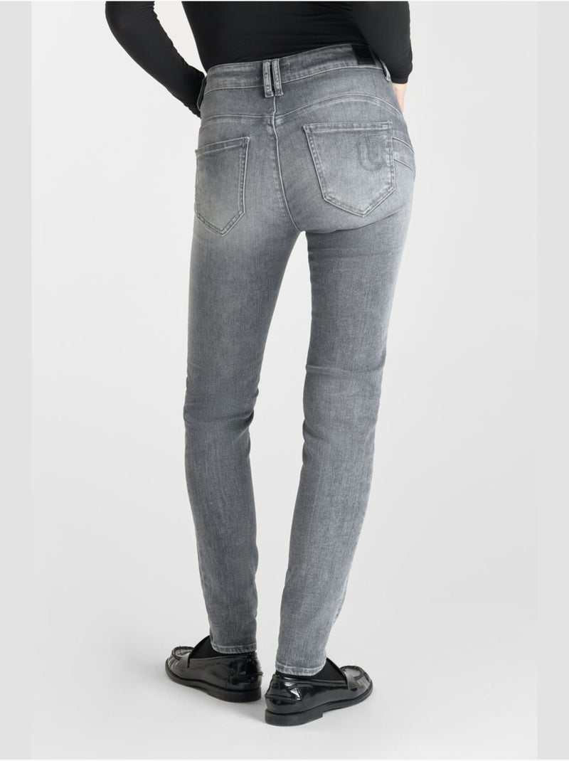 Jeans PULP taille haute push-up slim 'Le Temps Des Cerises' Gris - Kiabi
